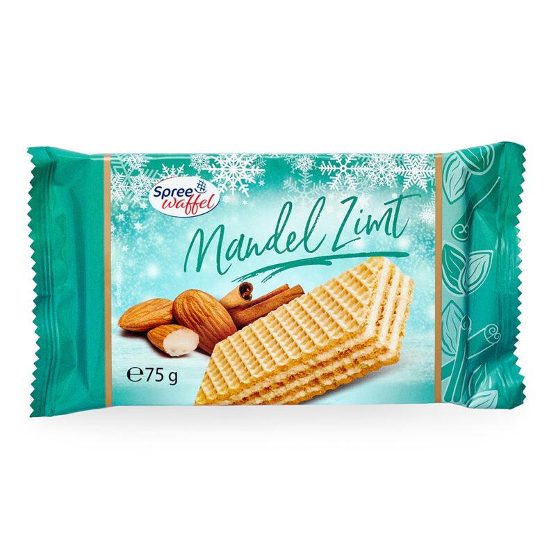 Produktfotografie für SpreeWaffel Mandel-Zimt auf weißem Hintergrund, , Produktfotografie, Packshot