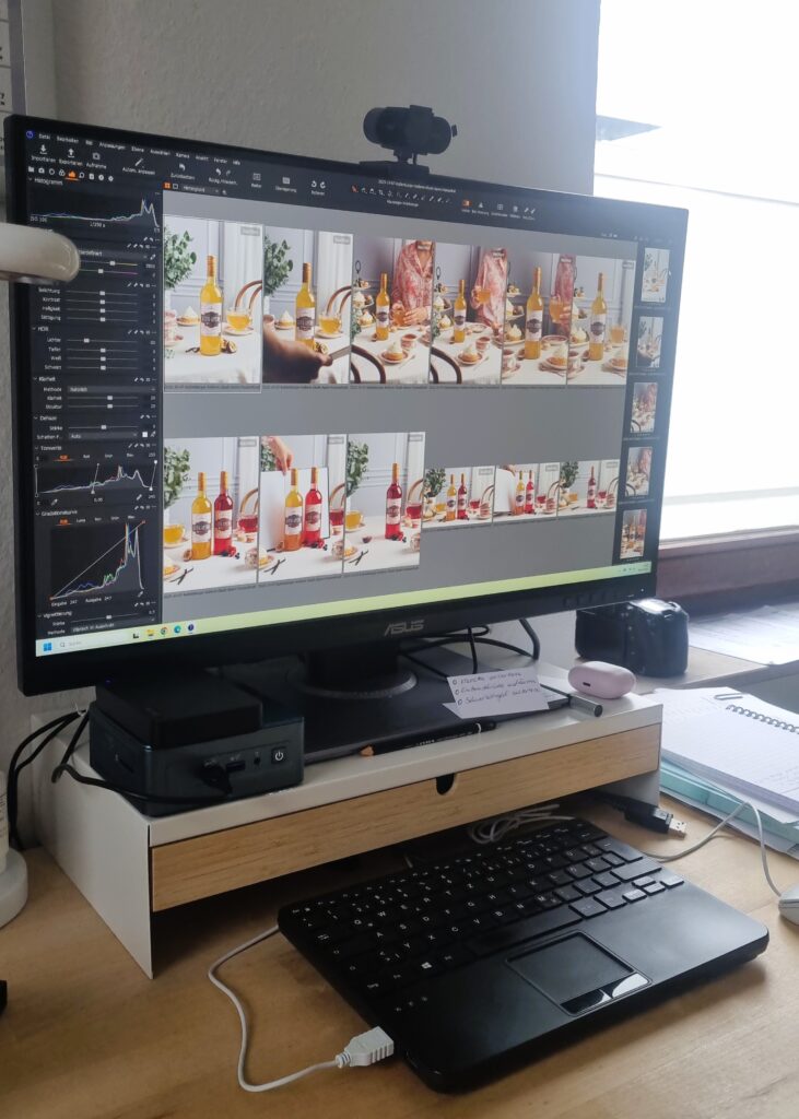 Pc Monitor mit CapturOne geöffnet