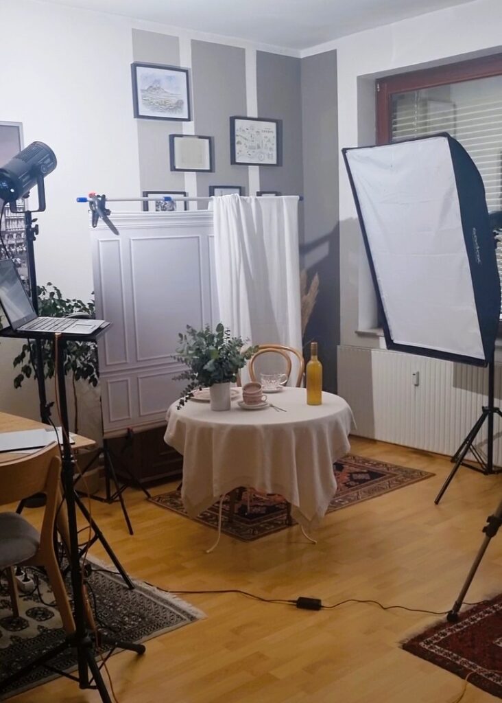 Vorbereitung Fotoset Drinkfotografie